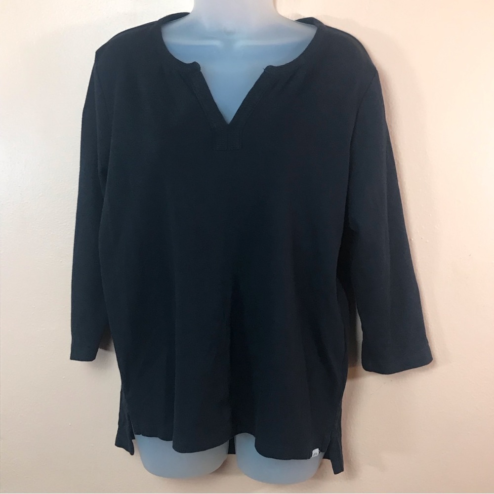 Orvis Classic Black 3/4 Sleeve Tunic Top Women M